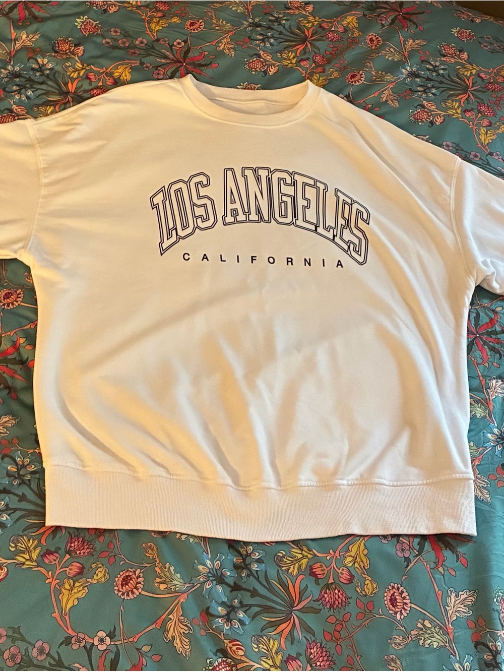 White 'Los Angeles California' Graphic Sweatshirt
